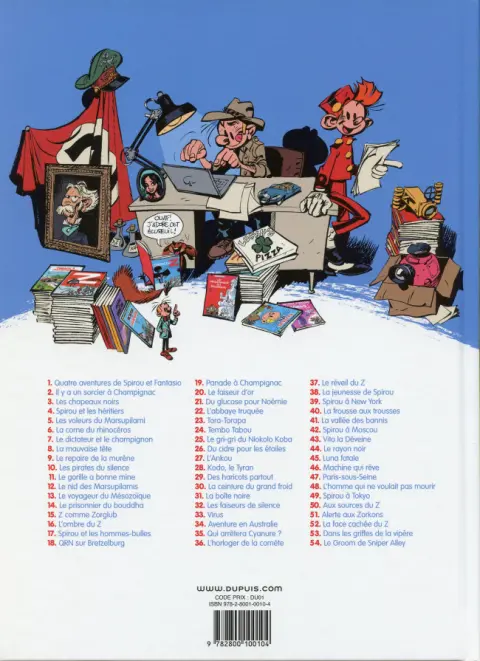 Verso de l'album Spirou et Fantasio Tome 8 La Mauvaise Tête