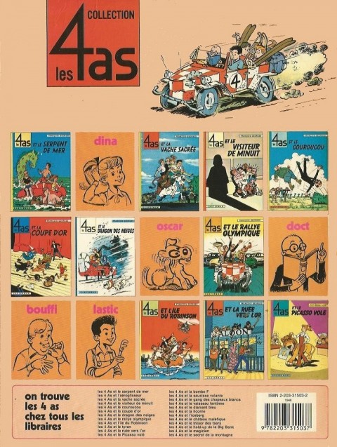 Verso de l'album Les 4 as Tome 3 Les 4 as et la vache sacrée