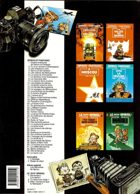 Verso de l'album Spirou et Fantasio Tome 19 Panade à Champignac