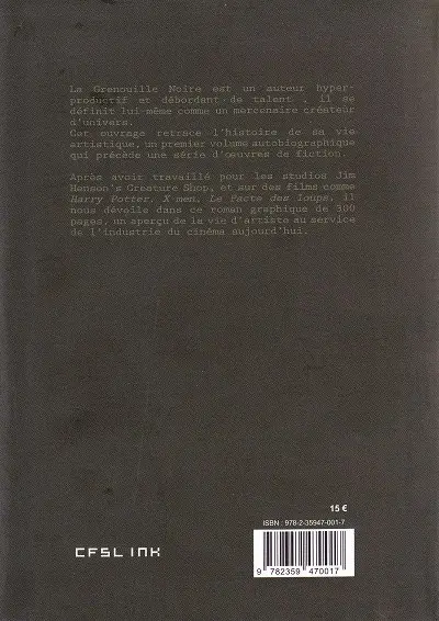 Verso de l'album Les Carnets de la Grenouille Noire Tome 0 Conscient de vacuité