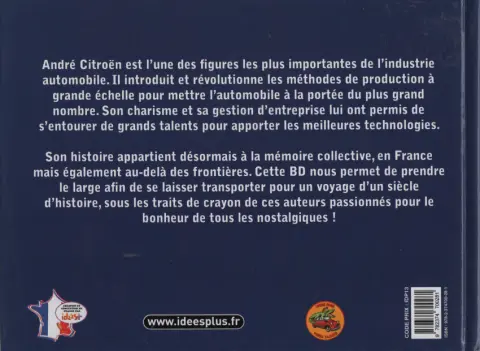 Verso de l'album Vieux Tacots Tome 10 100 ans d'histoire pour Citroën 1919-2019