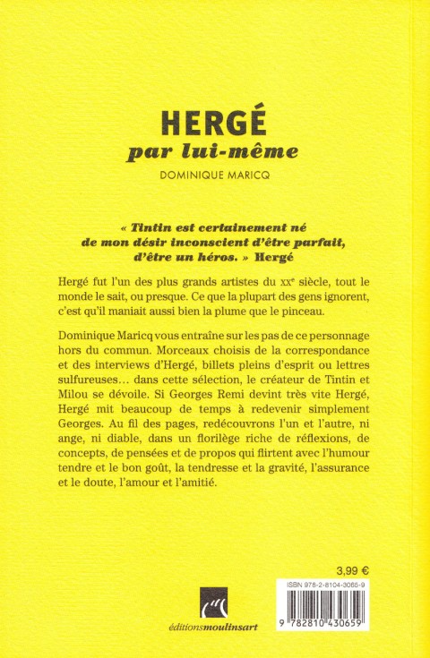 Verso de l'album Hergé par lui-même