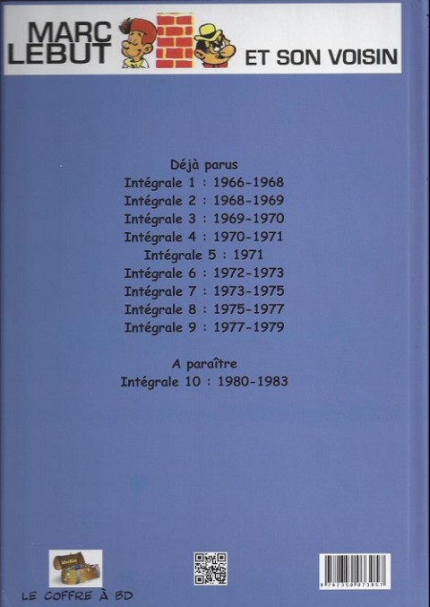 Verso de l'album Marc Lebut et son voisin Intégrale Intégrale 09: 1977-1979