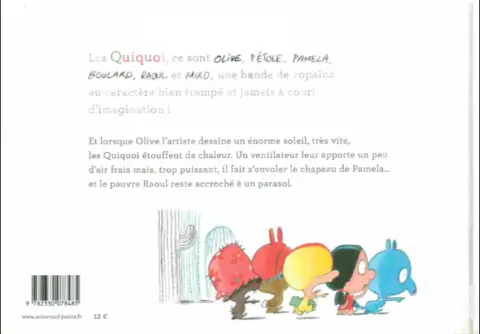 Verso de l'album Les quiquoi Les Quiquoi et l'étrange attaque du coup de soleil géant