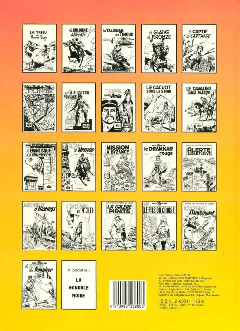 Verso de l'album Les Timour Tome 7 Le gladiateur masque