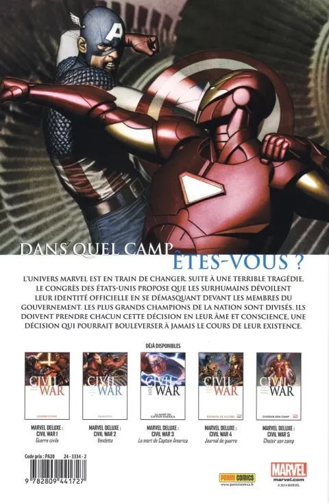 Verso de l'album Civil War Tome 6 Comment j'ai gagné la guerre