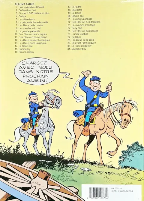 Verso de l'album Les Tuniques Bleues Tome 13 Les bleus dans la gadoue