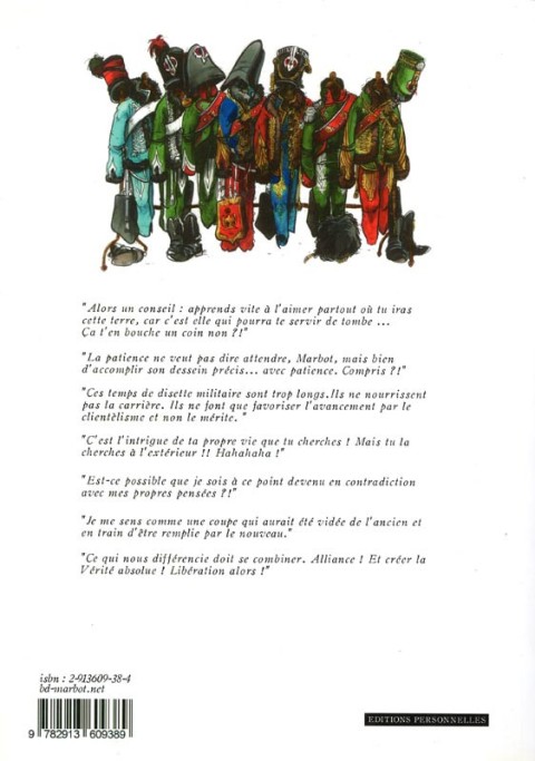 Verso de l'album Marbot Mémoires d'un officier de cavalerie légère