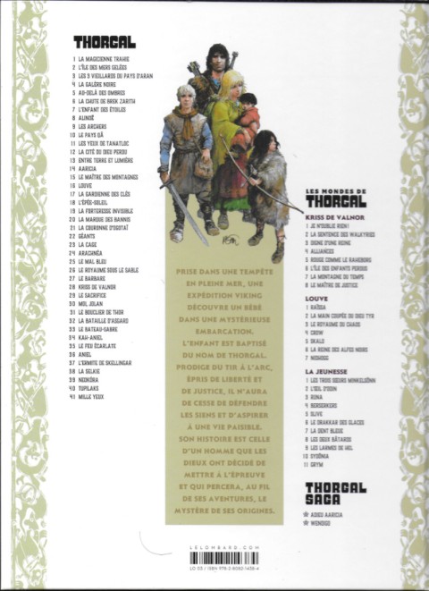 Verso de l'album Thorgal Tome 2 L'île des Mers gelées