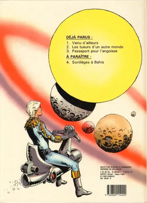 Verso de l'album Cristal Tome 3 Passeport pour l'angoisse