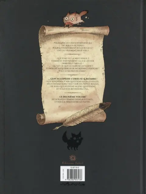 Verso de l'album L'Encyclopédie curieuse et bizarre par Billy Brouillard Tome 2 Les chats
