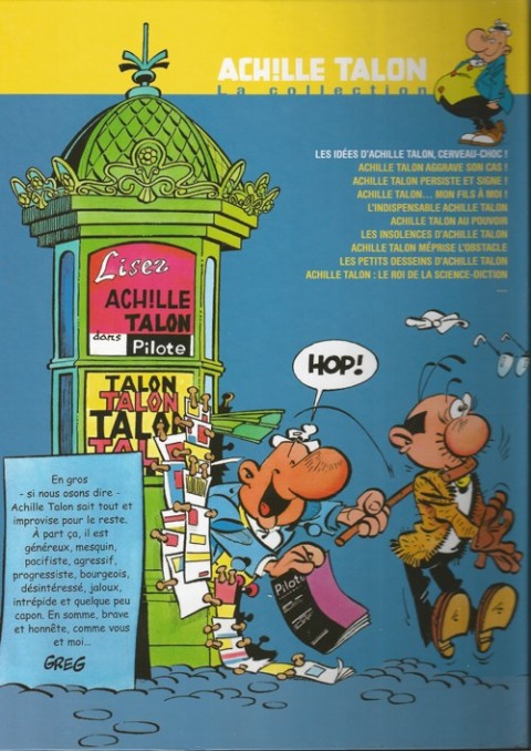 Verso de l'album Achille Talon La Collection Tome 1 Les idées d'Achille Talon cerveau-choc !