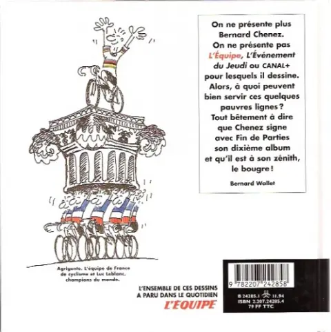 Verso de l'album Fin de parties