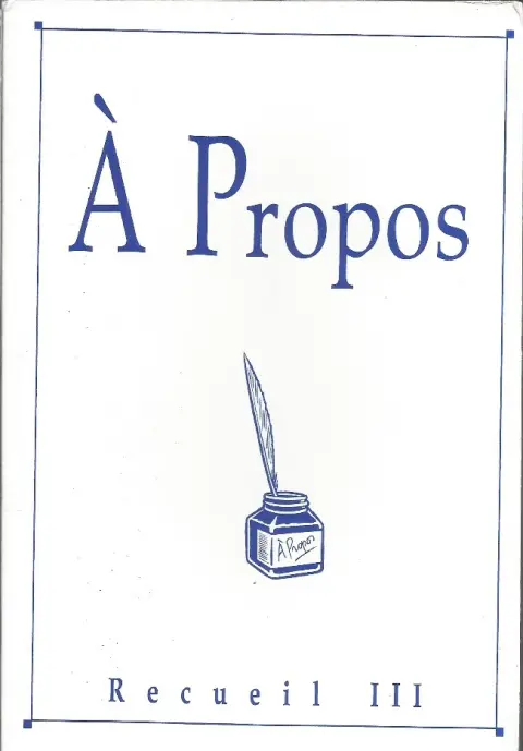 À Propos Recueil III