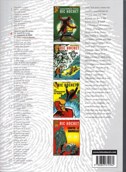 Verso de l'album Ric Hochet Intégrale Tome 4
