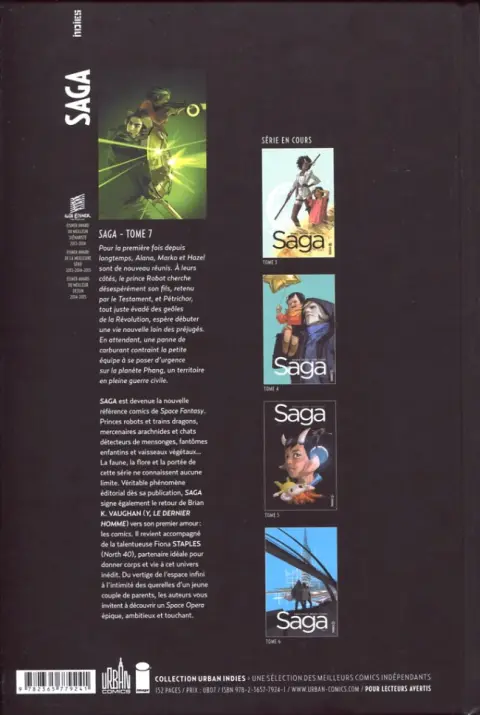 Verso de l'album Saga Tome 7