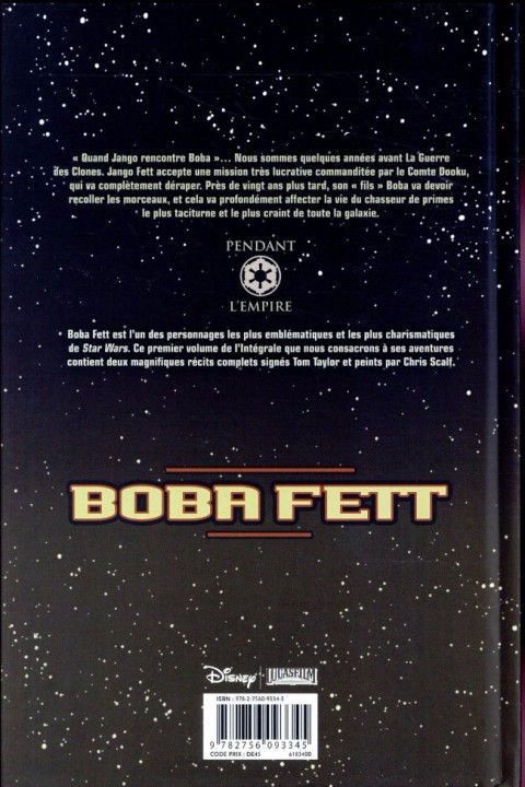 Verso de l'album Star Wars - Boba Fett Intégrale I