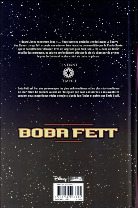 Verso de l'album Star Wars - Boba Fett Intégrale I