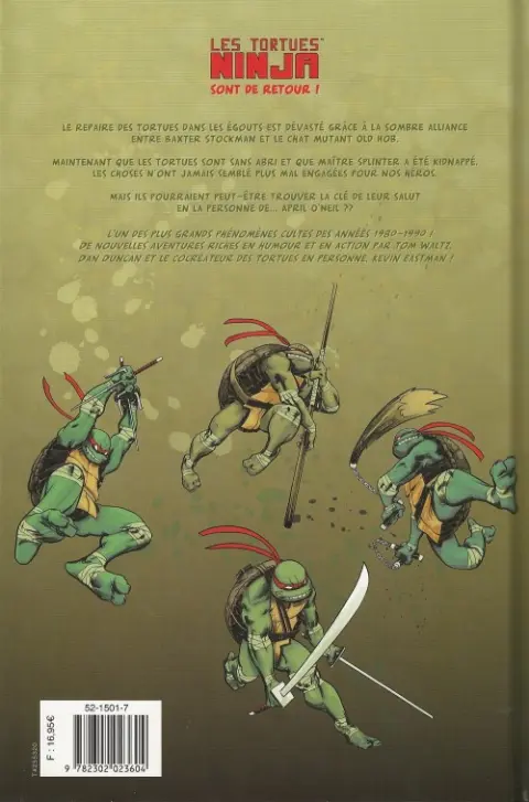 Verso de l'album Les Tortues Ninja Tome 3 Les ombres du passé