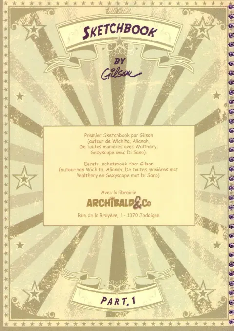 Verso de l'album Sketchbook by Gilson Part. 1