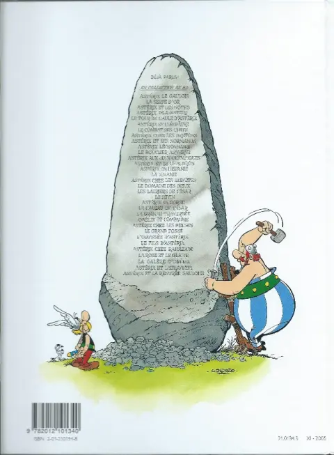 Verso de l'album Astérix Tome 2 La serpe d'or