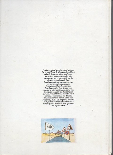 Verso de l'album Gus de toutes les couleurs De 1974 à 1982 Dessins pour le Journal d'Antenne 2