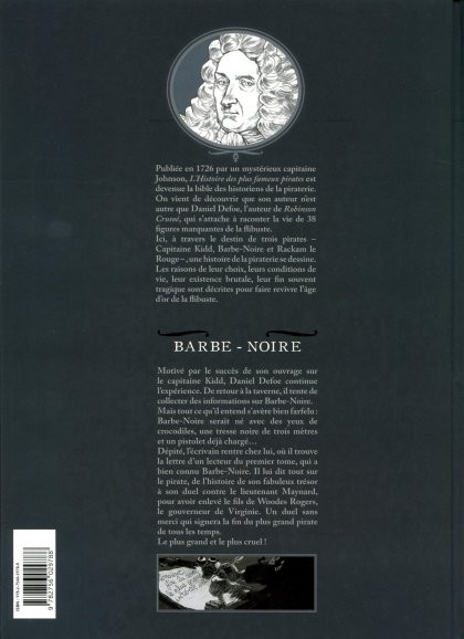 Verso de l'album Histoire des plus fameux pirates Tome 2 Barbe-Noire