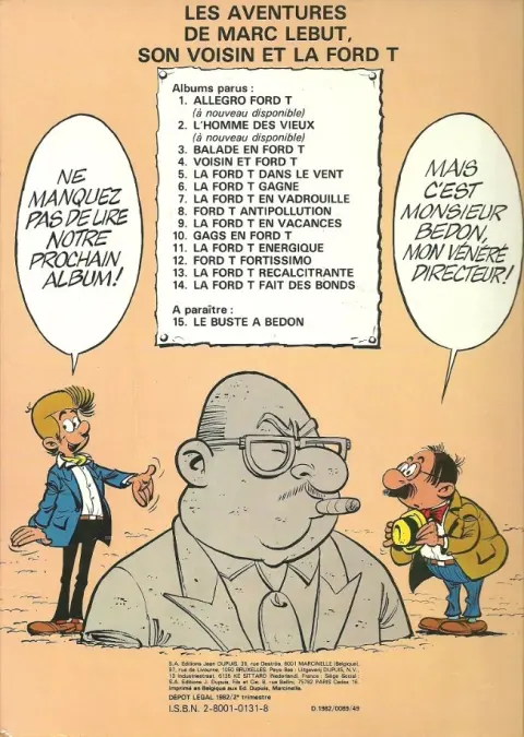 Verso de l'album Marc Lebut et son voisin Tome 2 L'homme des vieux