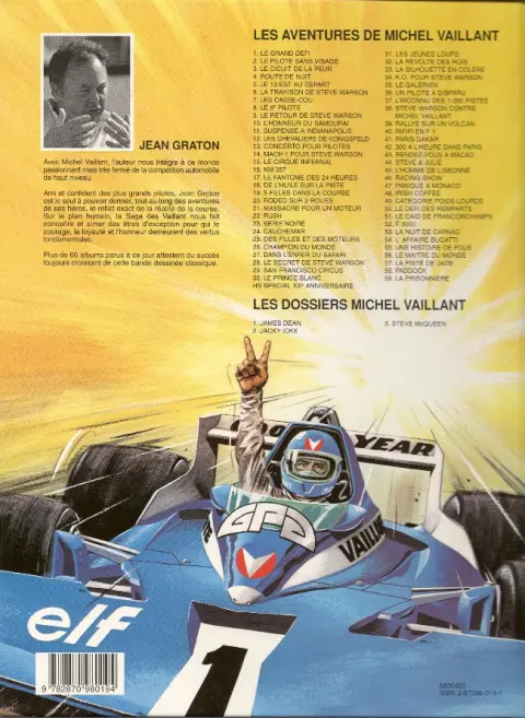 Verso de l'album Michel Vaillant Tome 4 Route de nuit