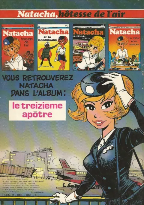 Verso de l'album Natacha Tome 3 La mémoire de métal