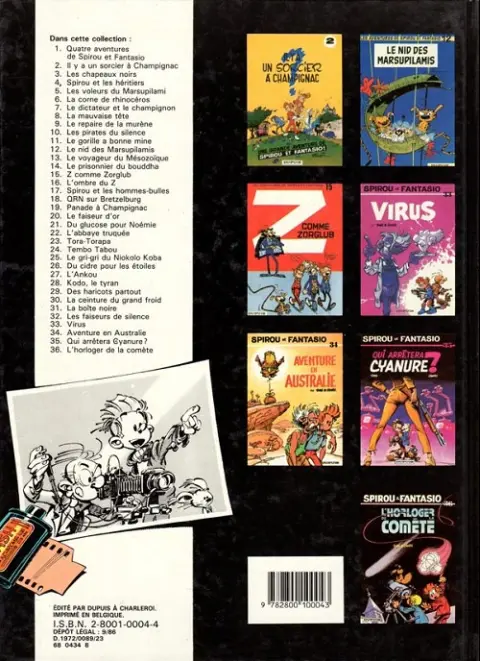 Verso de l'album Spirou et Fantasio Tome 2 Il y a un sorcier à Champignac