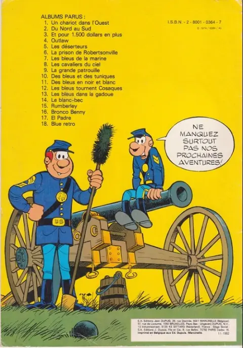 Verso de l'album Les Tuniques Bleues Tome 5 Les déserteurs