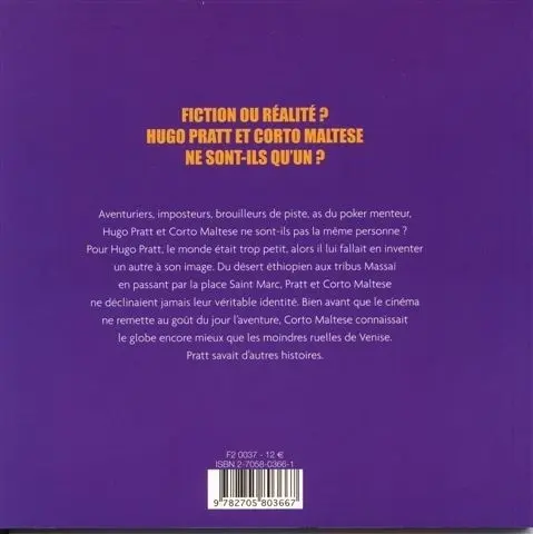 Verso de l'album Entretiens avec Hugo Pratt