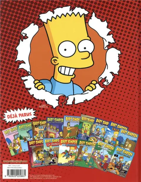 Verso de l'album Bart Simpson Tome 16 Mission El Barto
