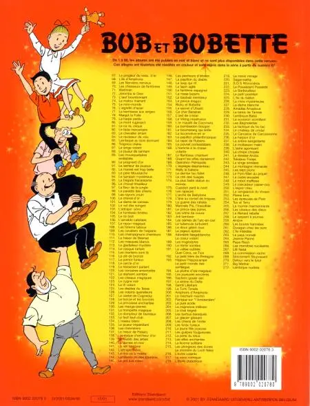 Verso de l'album Bob et Bobette Tome 272 Lambique nudiste