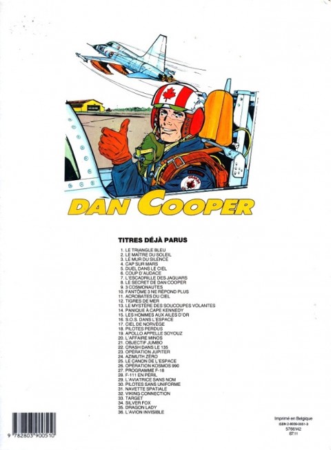 Verso de l'album Les aventures de Dan Cooper Tome 36 L'avion invisible