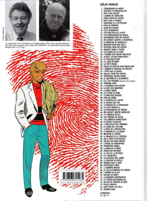 Verso de l'album Ric Hochet Tome 76 Dernier duel