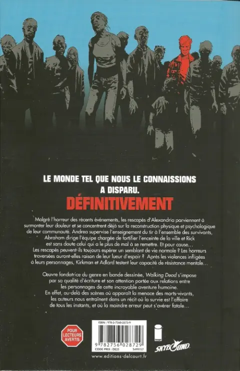 Verso de l'album Walking Dead Tome 15 Deuil & Espoir