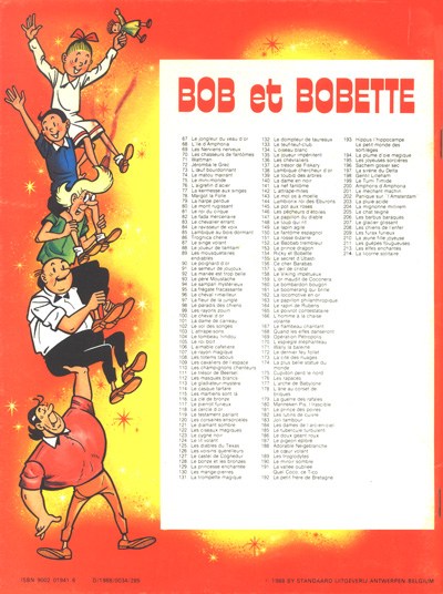 Verso de l'album Bob et Bobette (Publicitaire) Joyeux jeux de vacances