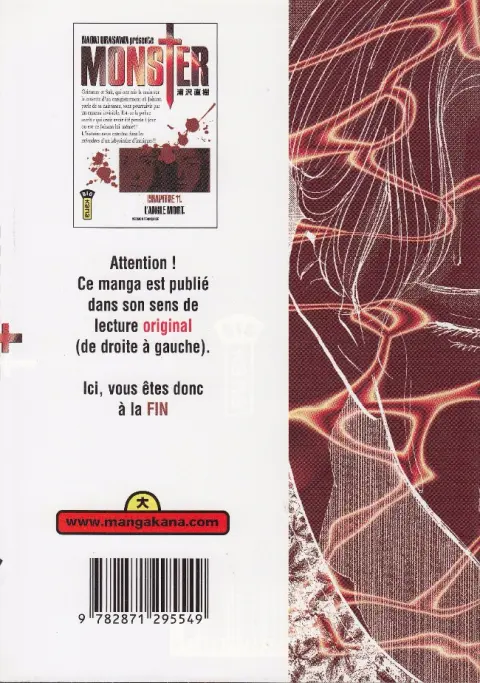 Verso de l'album Monster Chapitre 11 L'angle mort