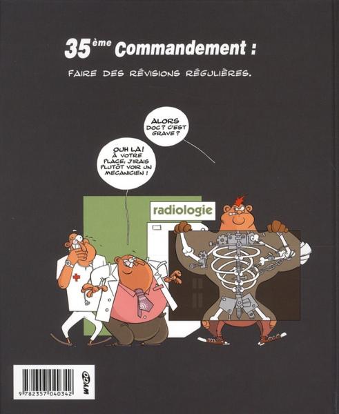 Verso de l'album Les 40 commandements Les 40 commandements du motard