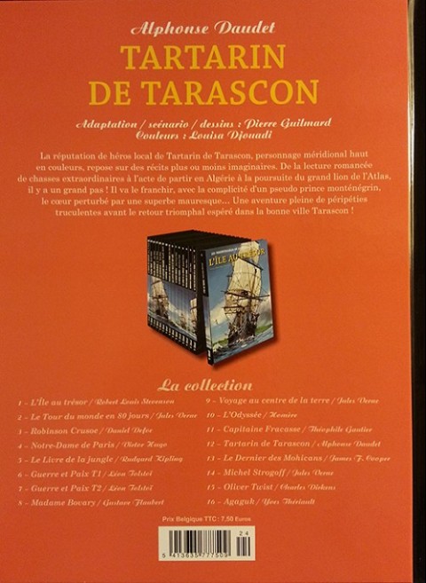 Verso de l'album Les Indispensables de la Littérature en BD Tome 12 Tartarin de Tarascon
