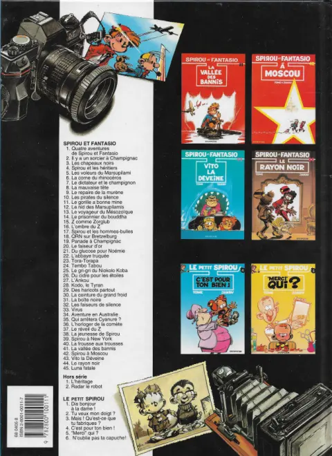 Verso de l'album Spirou et Fantasio Tome 9 Le repaire de la murène