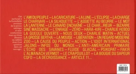 Verso de l'album Revue de presse Petite histoire des journaux satiriques et non-conformistes