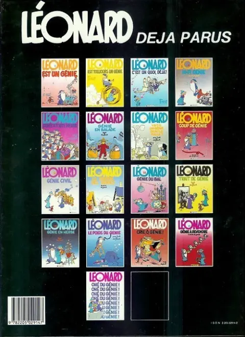 Verso de l'album Léonard Tome 12 Trait de génie