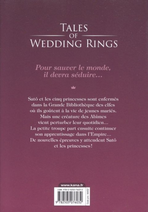 Verso de l'album Tales of Wedding Rings 8