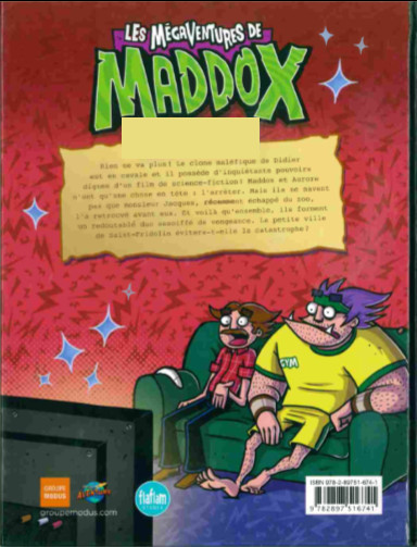 Verso de l'album Les mégaventures de Maddox Tome 5 Le clone et la bête