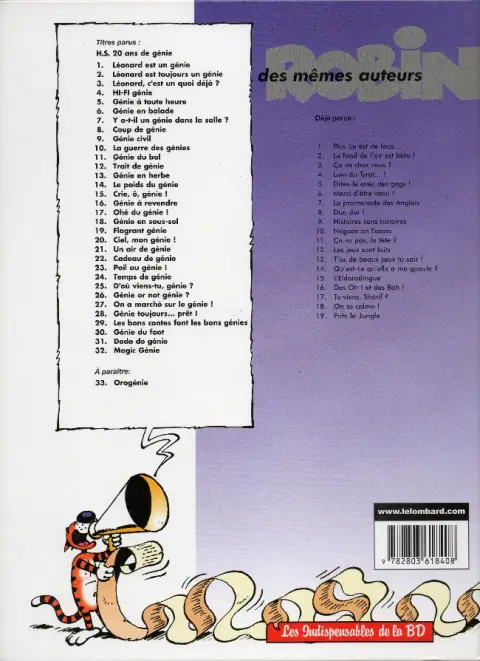 Verso de l'album Léonard Tome 24 Temps de génie
