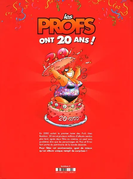 Verso de l'album Les Profs L'album des 20 ans