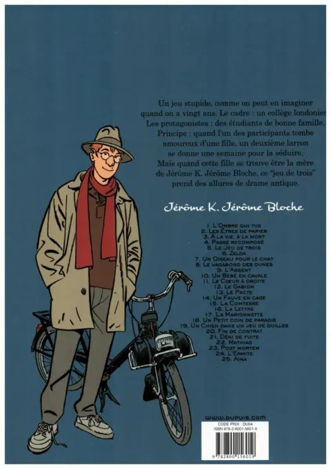 Verso de l'album Jérôme K. Jérôme Bloche Tome 5 Le jeu de trois
